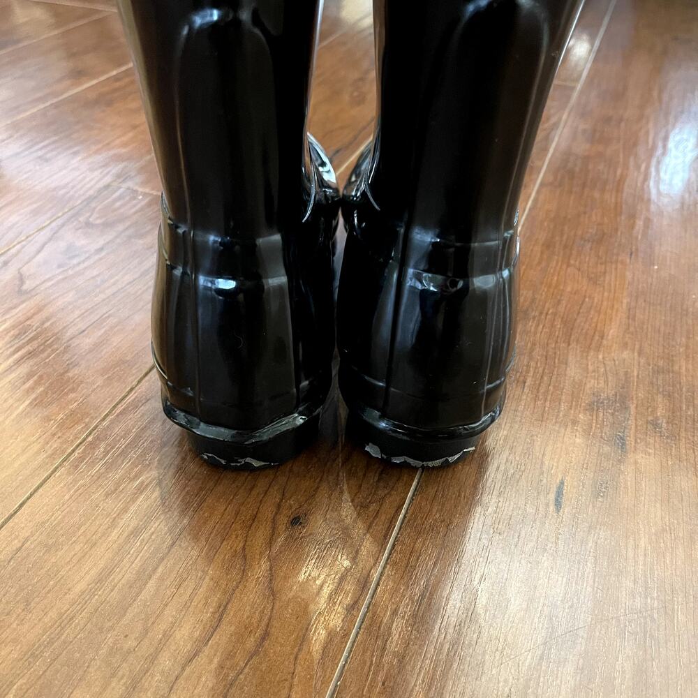 Hunter Original Tall Gloss Women's Pull On Rain Boots US Size 5 Black - Picture 7 of 8